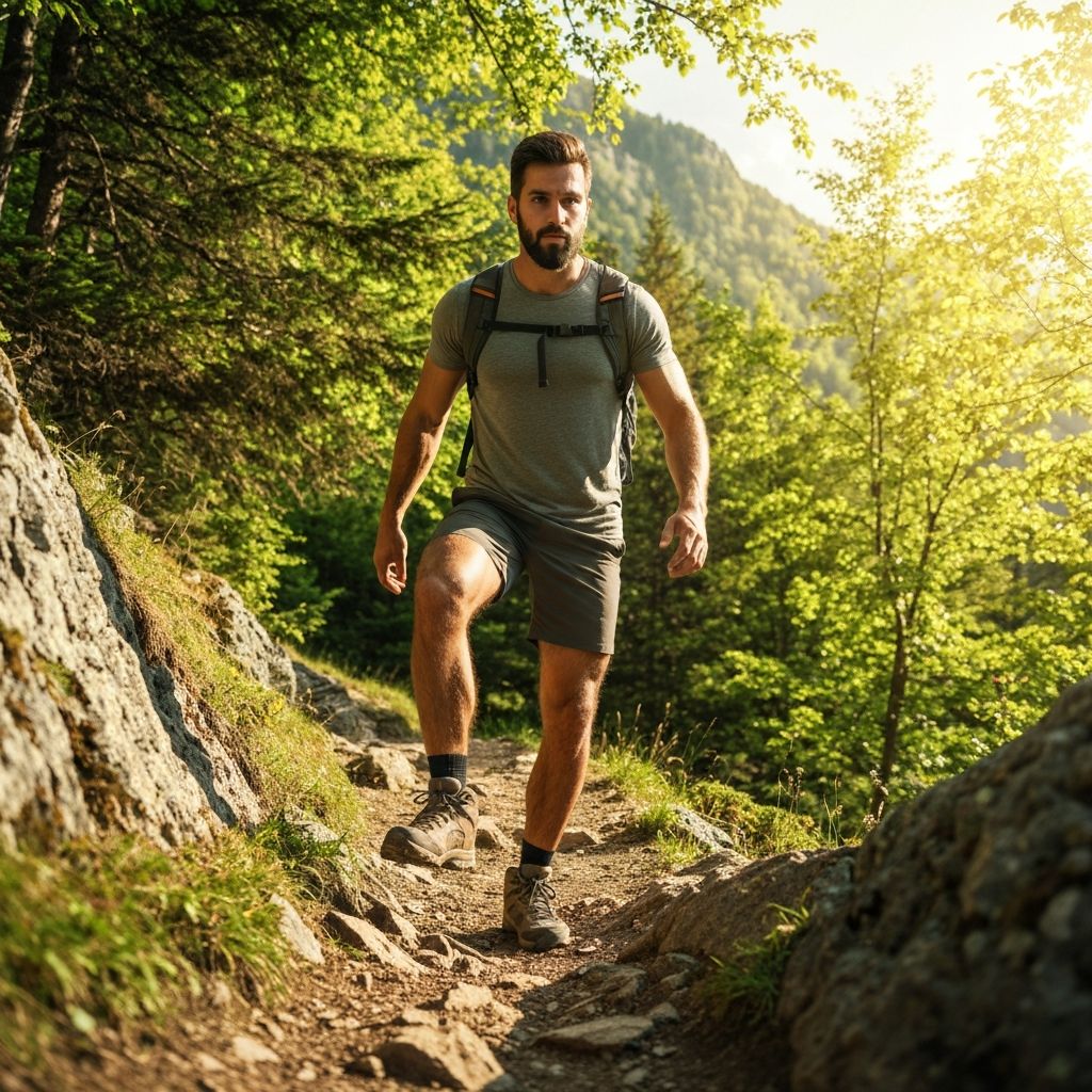 Active man enjoying outdoor activities